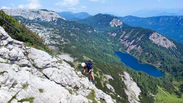 6-vylez-ferraty-Gamsblick Výlez z ferraty Gamsblick s výhledem na Steirersee